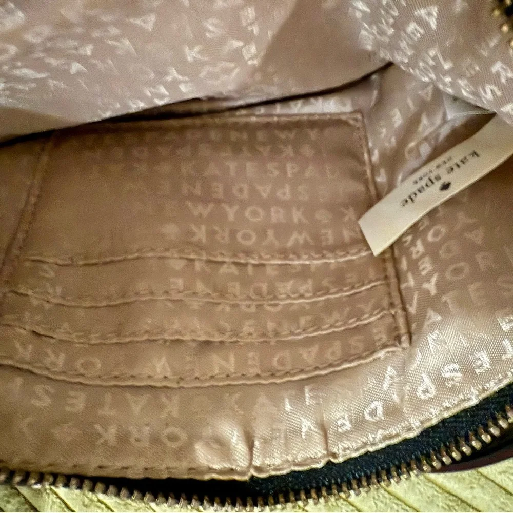 Kate Spade Black and White Linet Wristlet with Pink Accent